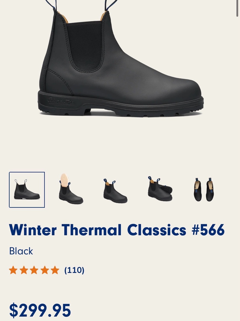 Blundstone Winter Thermal Classics #566 Chelsea Boot - Black